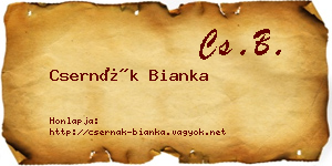 Csernák Bianka névjegykártya