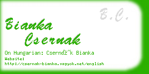 bianka csernak business card